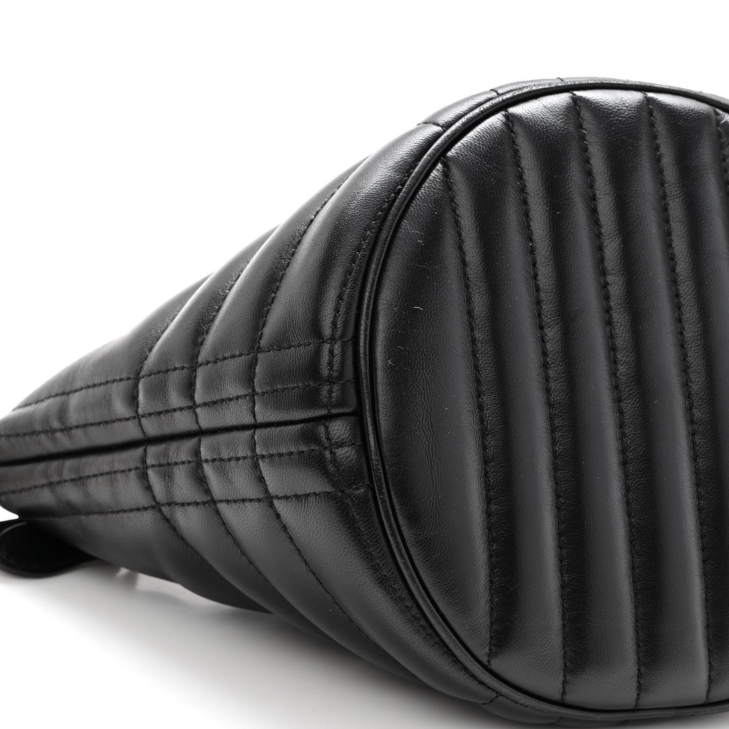 Lambskin Quilted Small Crescent Lola Bag Black