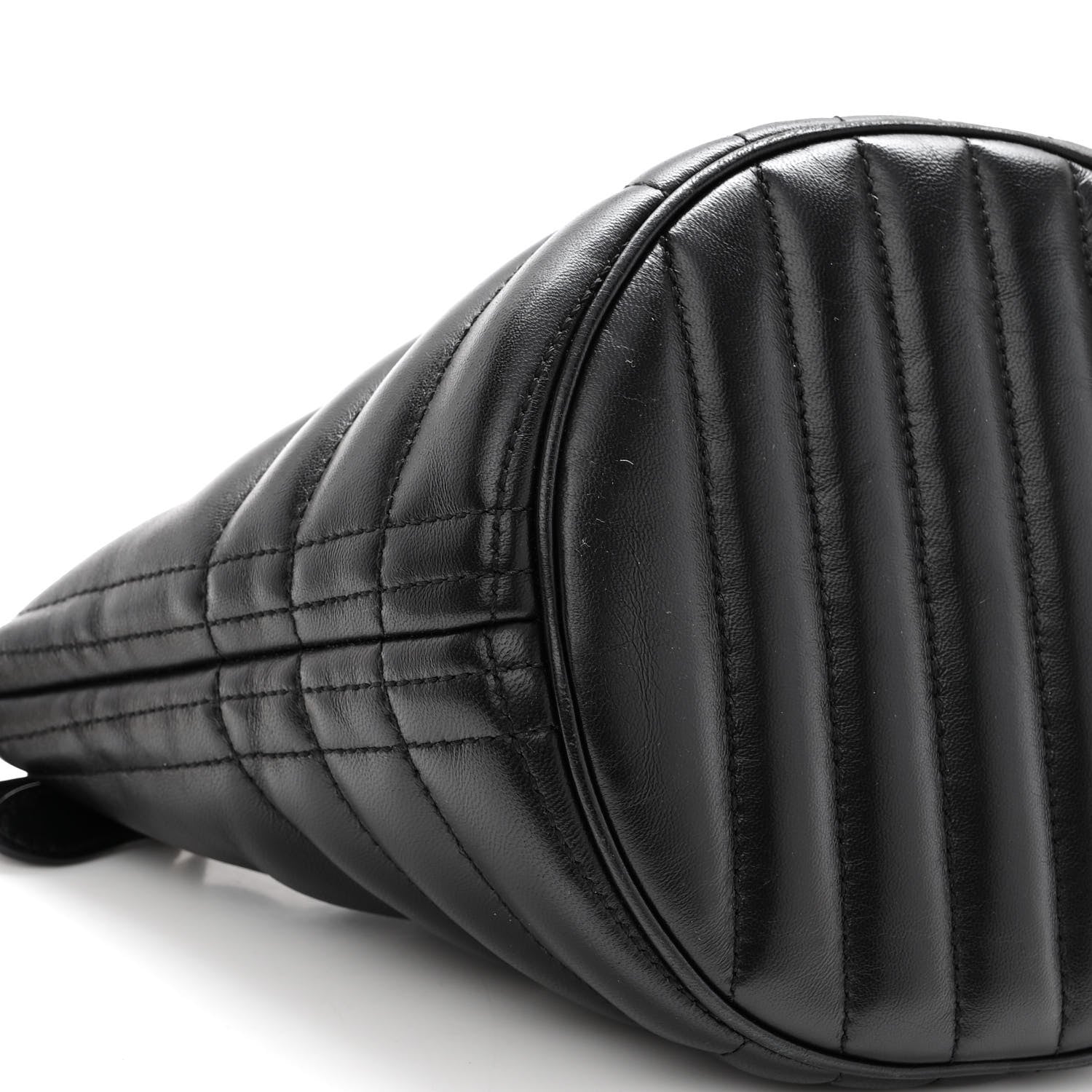 Burberry Lambskin Quilted Small Crescent Lola Bag Black 8 of 9