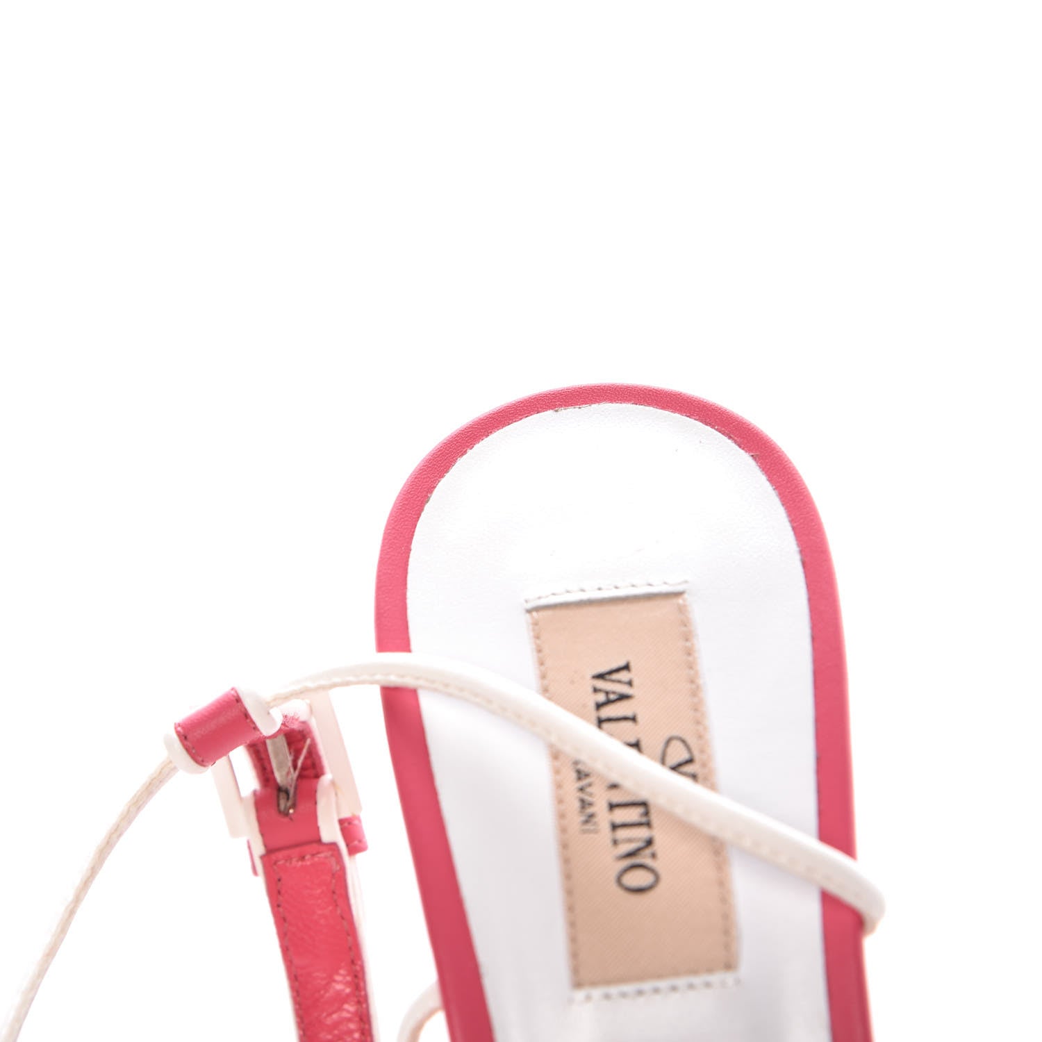Valentino Garavani Calfskin Free Rockstud Crisscross Slingback 85mm Sandals 39 Shadow Pink Optic White 11 of 17