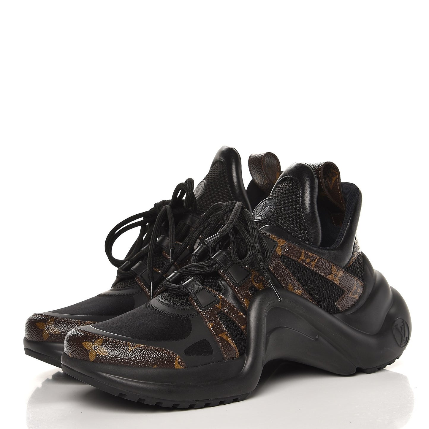 Calfskin Patent Monogram LV Archlight Sneakers 38 Black