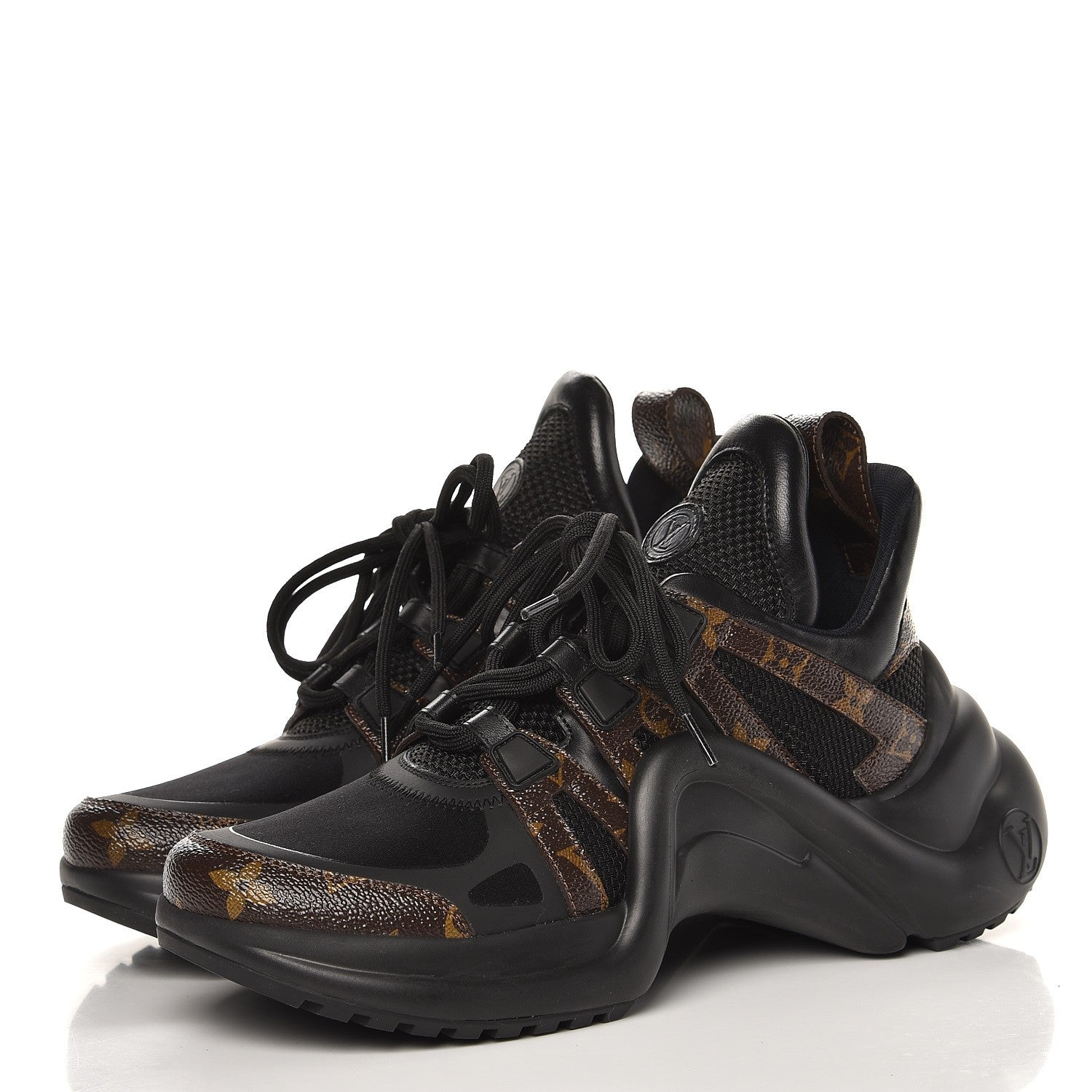Louis Vuitton Calfskin Patent Monogram LV Archlight Sneakers 38 Black 3 of 9