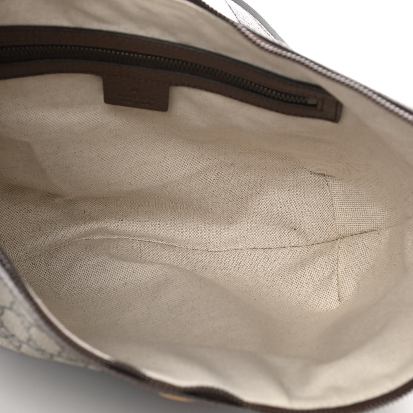 GG Supreme Monogram Web Small Ophidia Half Moon Hobo Brown
