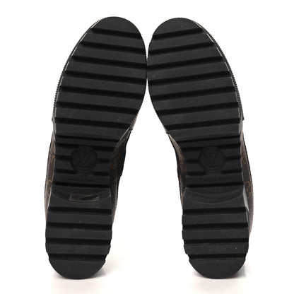 Louis Vuitton Suede Calfskin Monogram Laureate Platform Desert Boots 41 Black 6 of 10