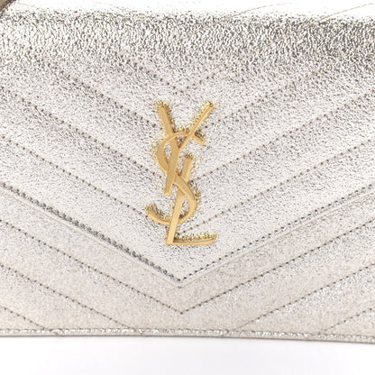 Saint Laurent Metallic Grain De Poudre Matelasse Chevron Monogram Chain Wallet Gold 9 of 9