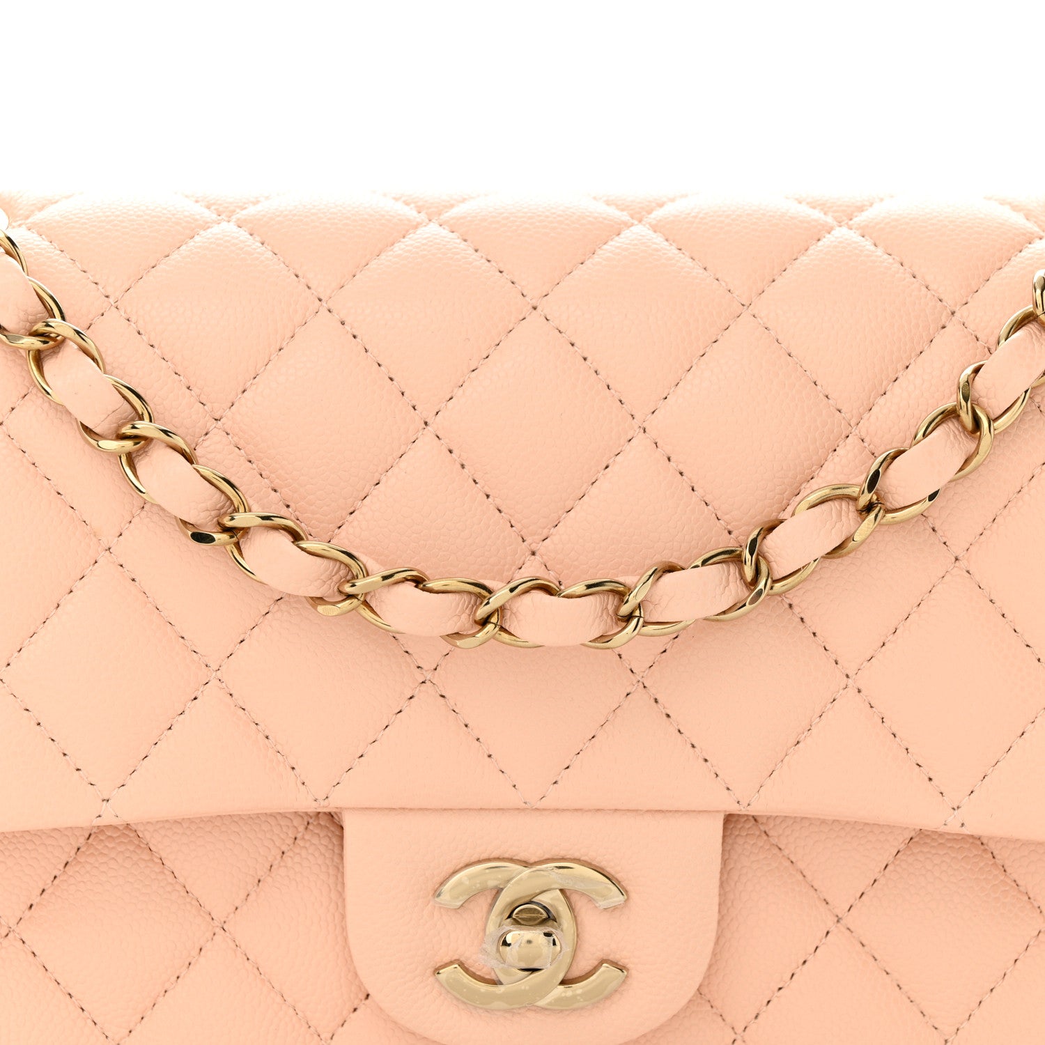 Chanel Caviar Quilted Medium Double Flap Beige 7 of 10