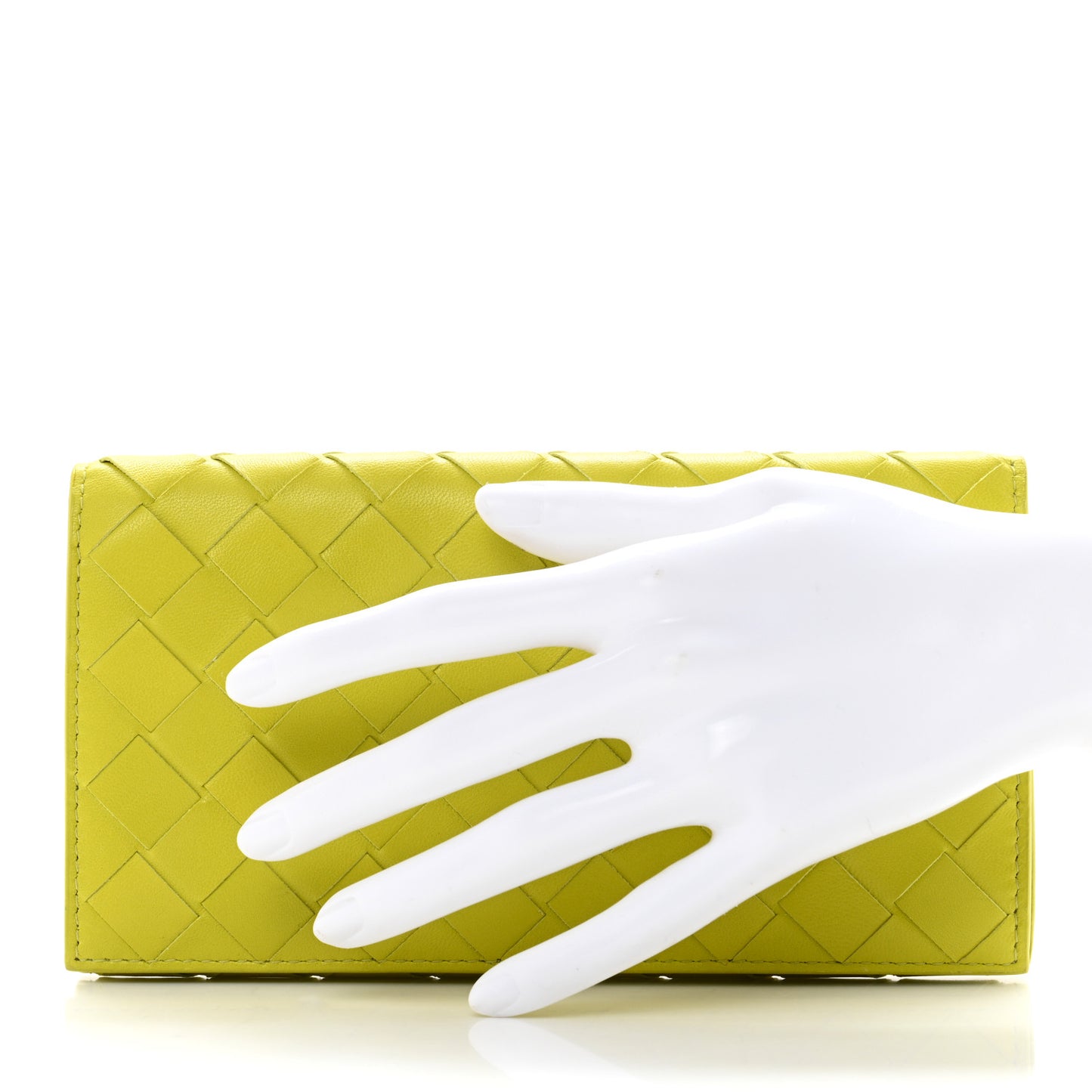 Nappa Intrecciato Zip Flap Wallet Kiwi
