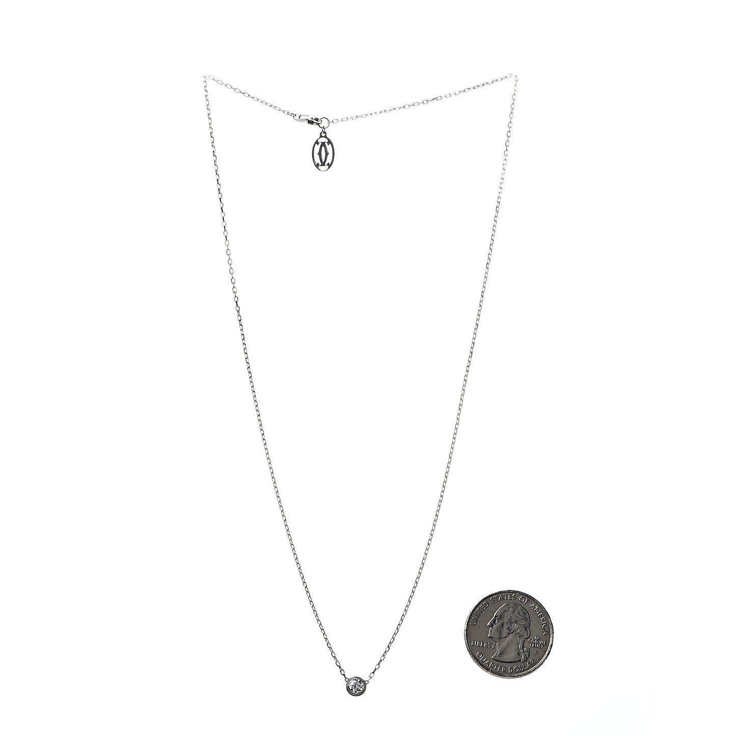 18K White Gold Diamond LM D'Amour Pendant Necklace