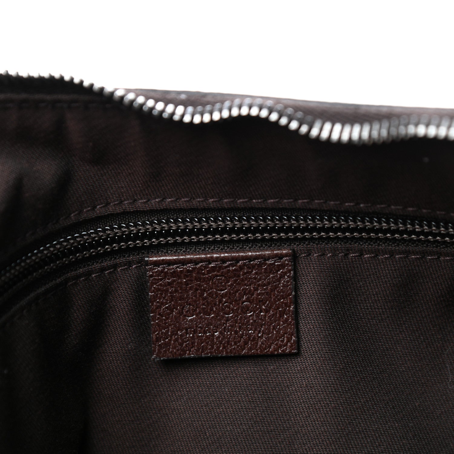 Gucci Monogram Web Medium Half Moon Hobo Dark Brown 6 of 10