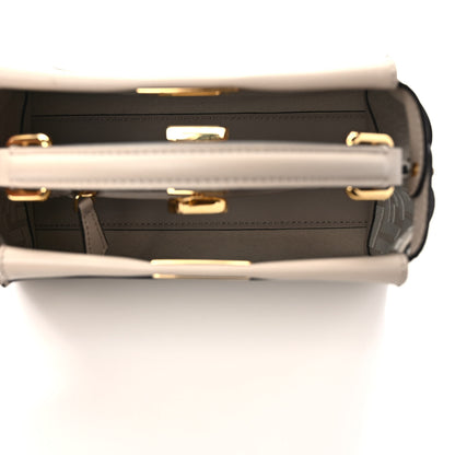 Fendi Vitello Seta Cotton Canvas FF Embroidered Mini Peekaboo Iconic Satchel Nuvola 5 of 8