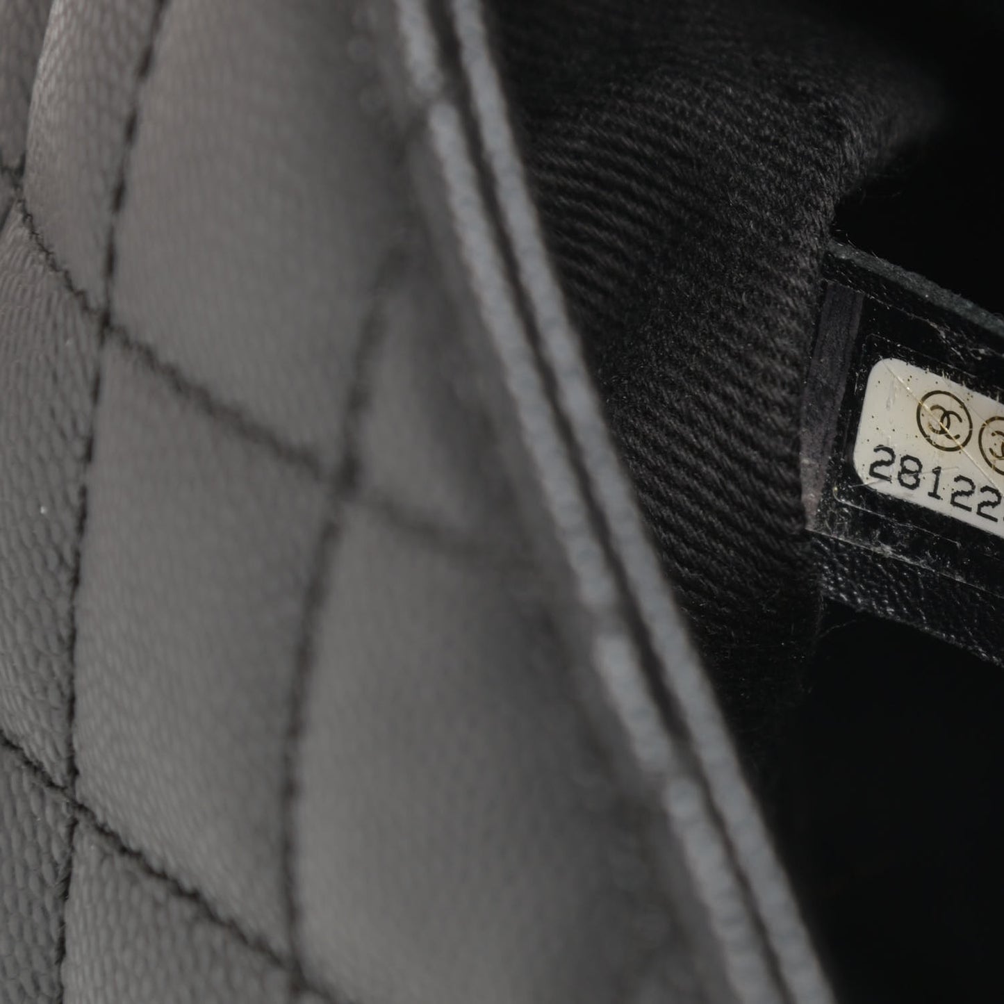 Caviar Lizard Embossed Quilted Mini Coco Handle Flap Black