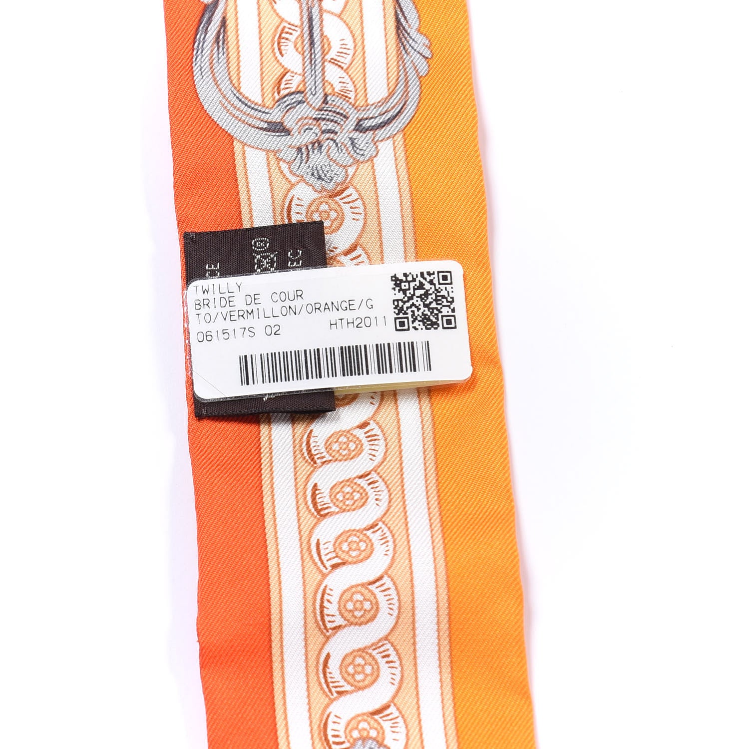 Hermes Silk Bride De Cour Twilly Vermillon Orange 3 of 4
