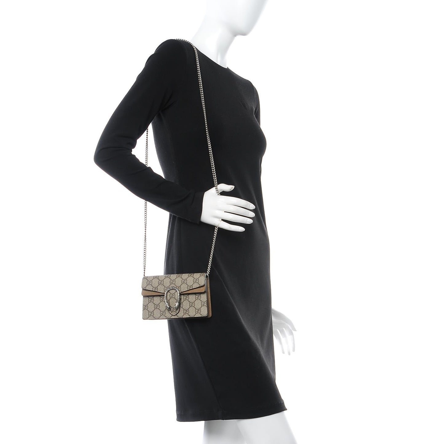 GG Supreme Monogram Super Mini Dionysus Shoulder Bag Taupe
