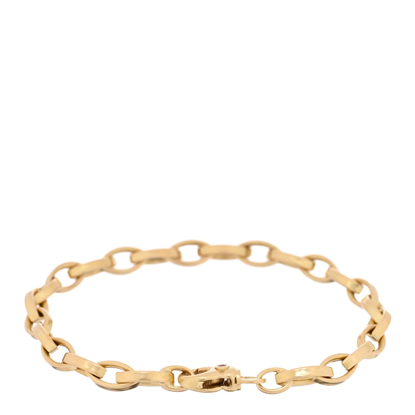 18K Yellow Gold Oval Link Chain Bracelet