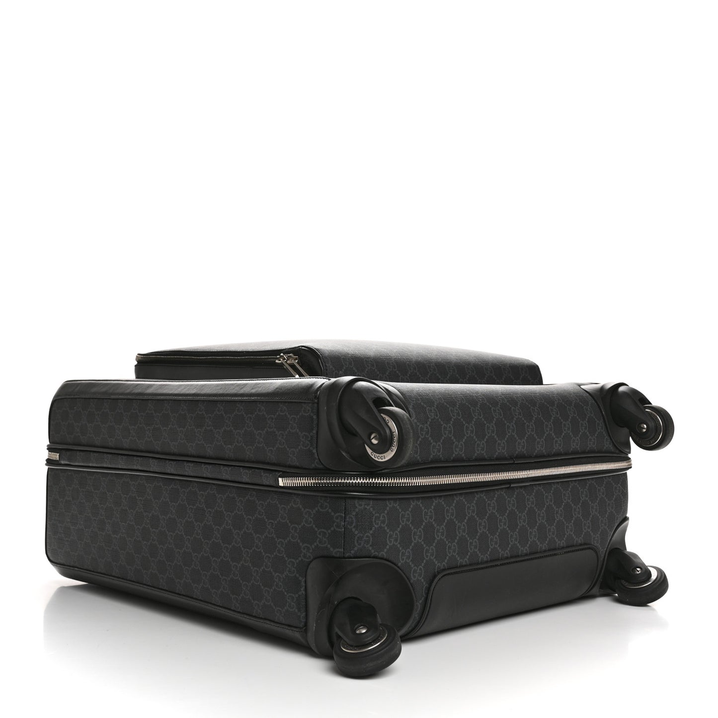 GG Supreme Monogram Four Wheel Suitcase Black Grey