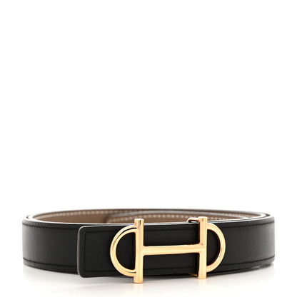 Hermes Swift Epsom 24mm Gamma Belt 90 Black Etoupe 2 of 10