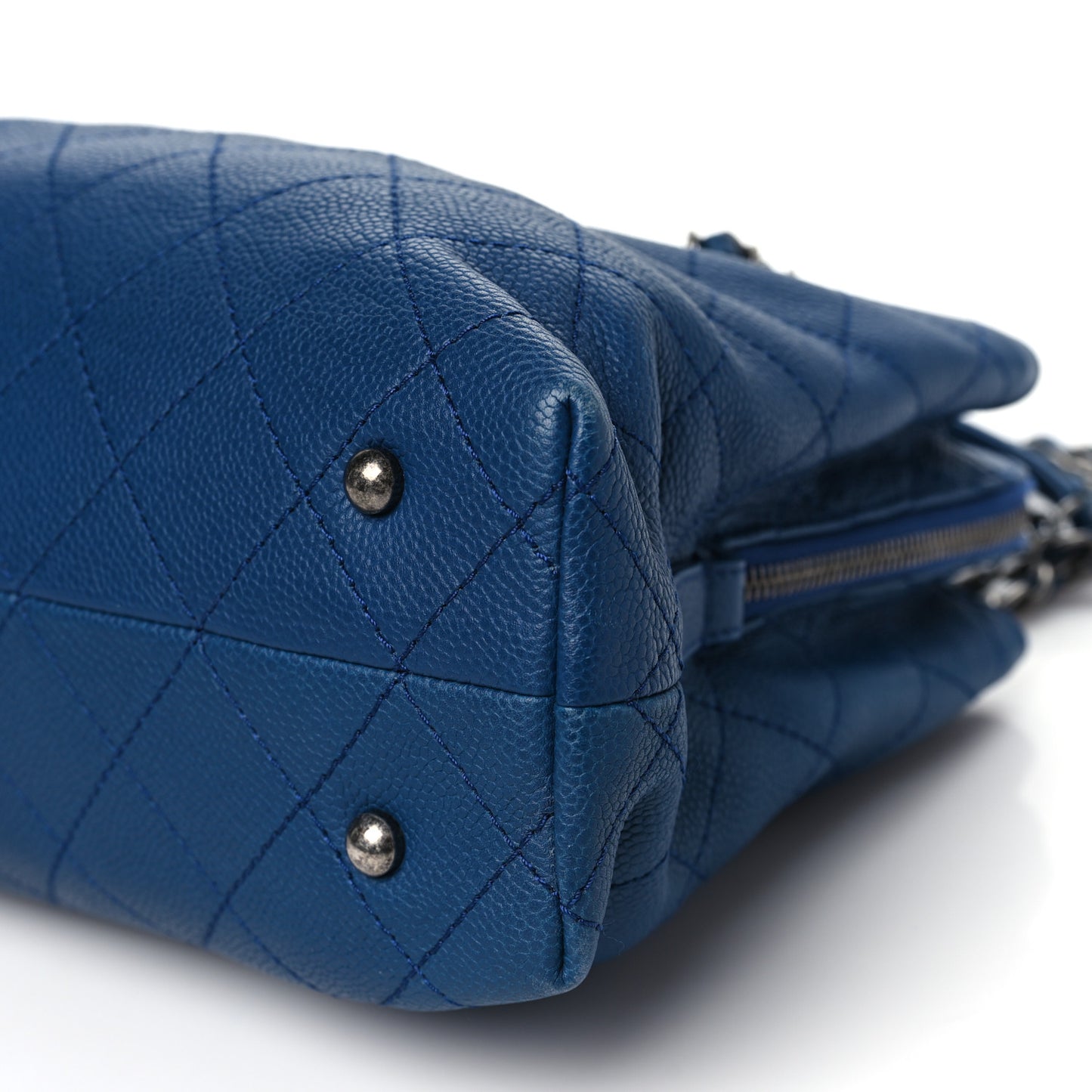 Grained Vegetal Calfskin Small Urban Shopping Tote Blue