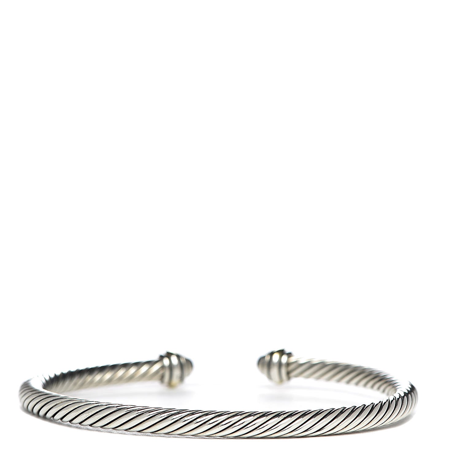 David Yurman Sterling Silver 18K Yellow Gold 4mm Cable Classics Bracelet 3 of 5