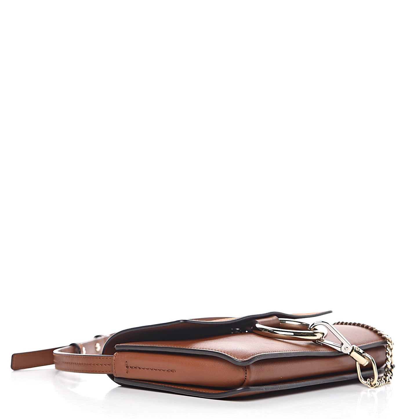 Suede Calfskin Small Faye Shoulder Bag Tobacco