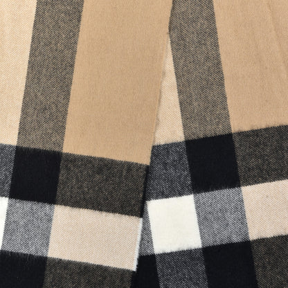 Burberry Cashmere Mega Check Fringe Scarf Camel 3 of 5