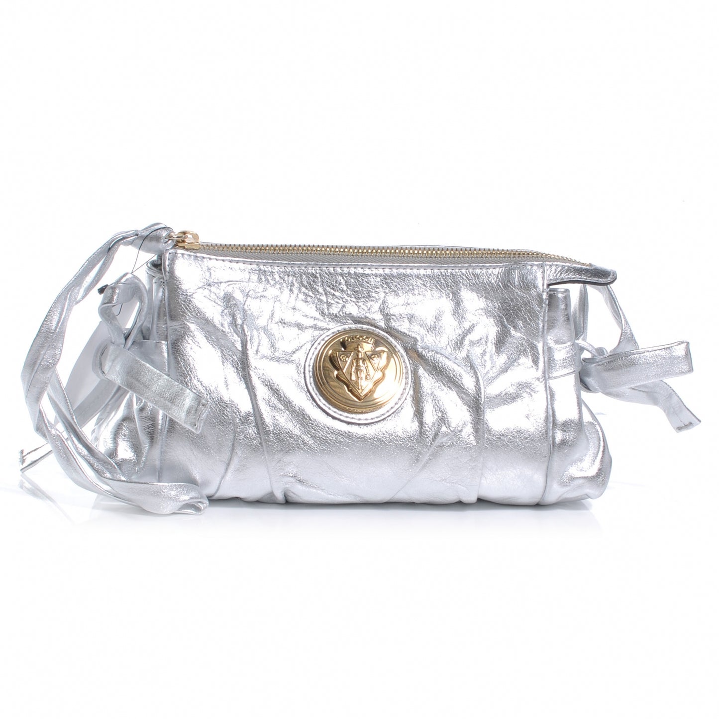 Leather Hysteria Clutch Silver