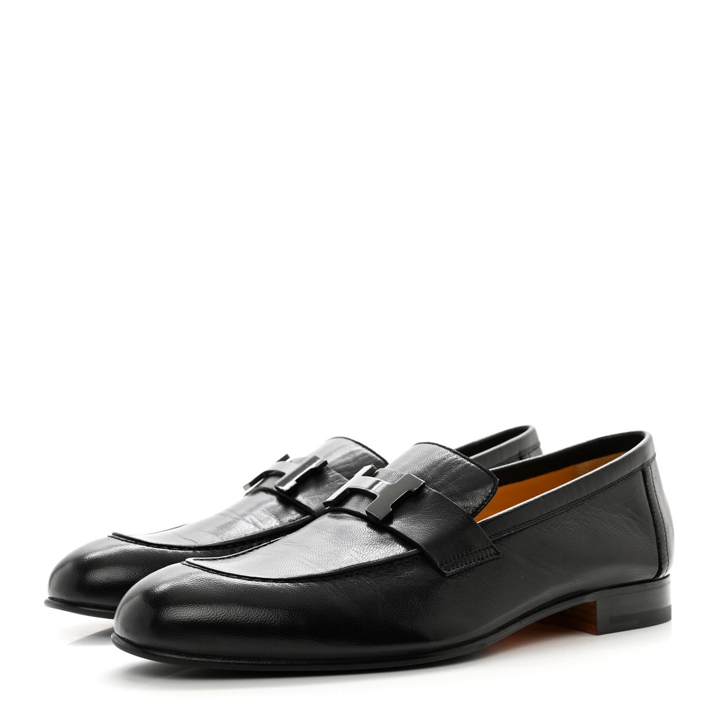 Goatskin Mens Paris Loafers 40.5 Black