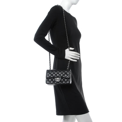 Chanel Lambskin Quilted Mini Rectangular Flap Black 2 of 7