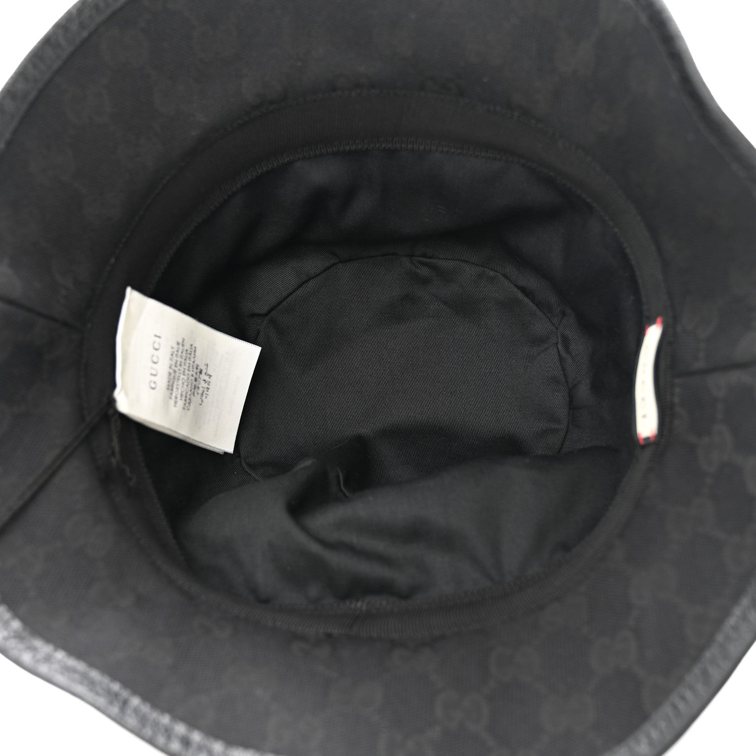 Gucci Monogram Textured Dollar Calfskin GG Jago Bucket Hat M Black 7 of 10