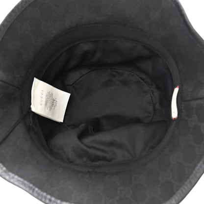 Gucci Monogram Textured Dollar Calfskin GG Jago Bucket Hat M Black 7 of 10