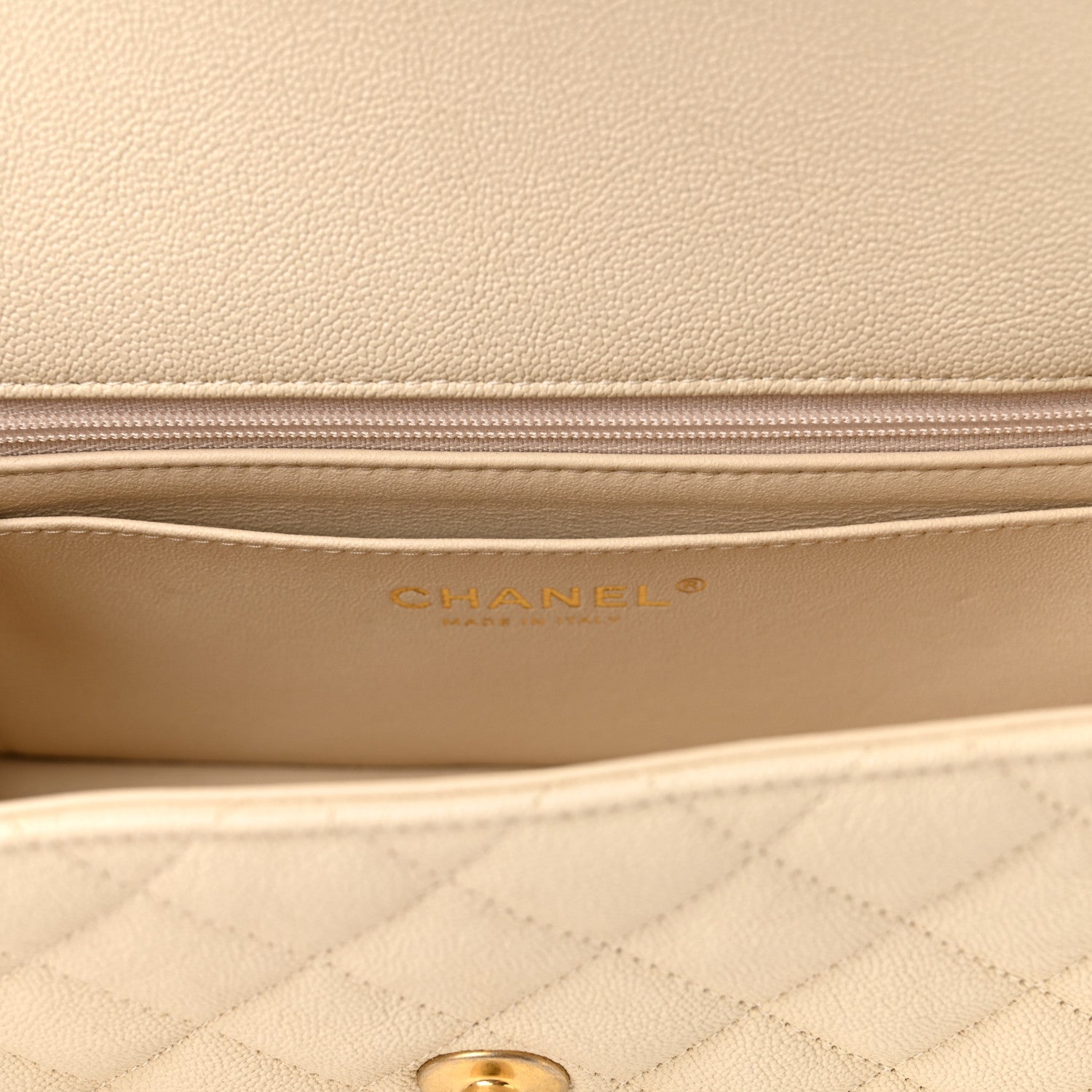 Chanel Caviar Quilted Mini Top Handle Rectangular Flap Beige 11 of 14