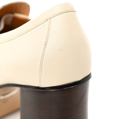 Gucci Malaga Kid Horsebit Platform Loafers 37 Mystic White 11 of 24