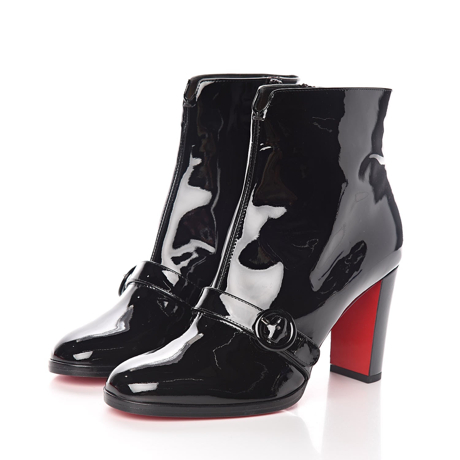 Christian Louboutin Patent Horsy 85 Booties 37 Black 3 of 7