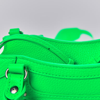 Balenciaga Grained Calfskin Neo Classic Silver Hardware Mini City Fluo Green 12 of 12