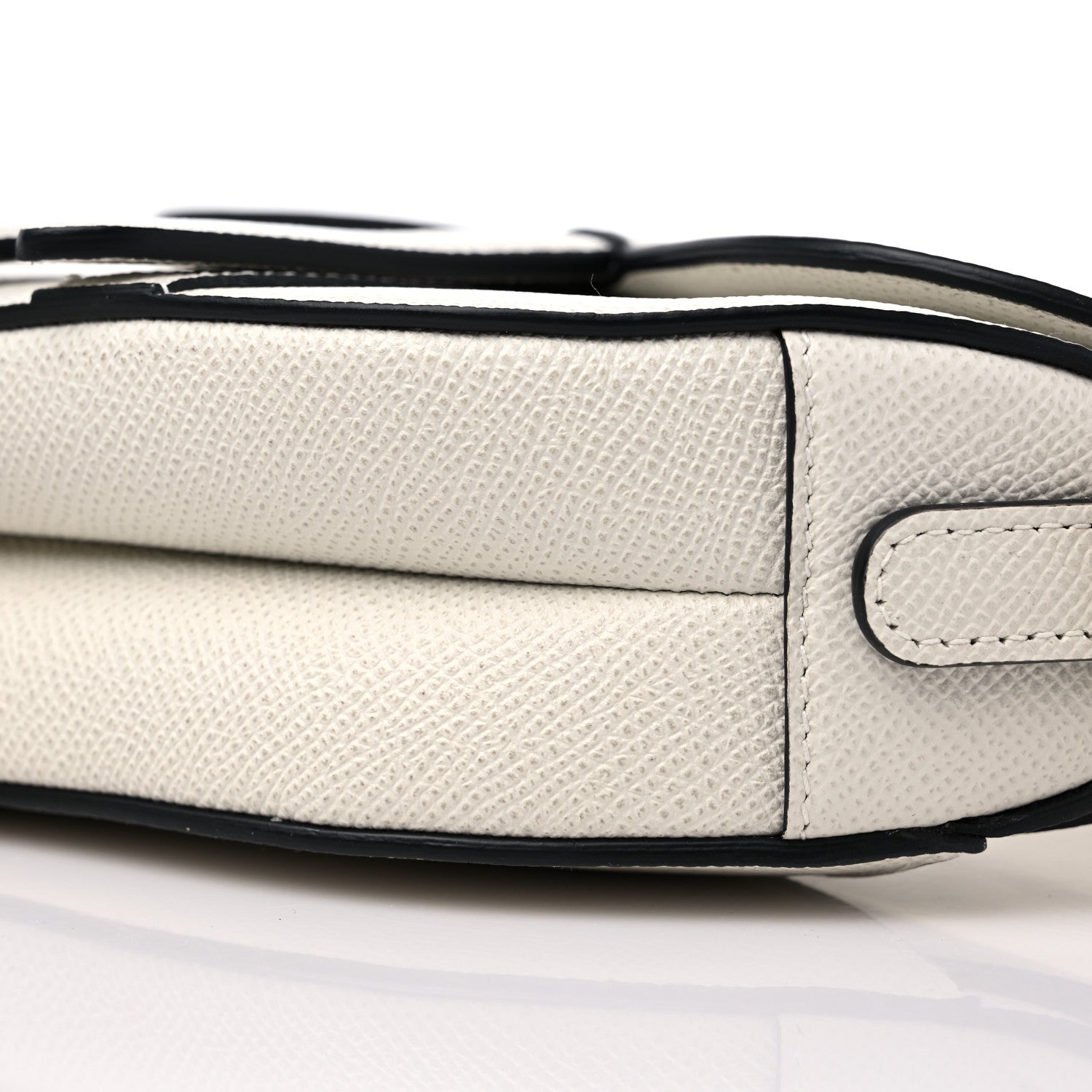 Christian Dior Grained Calfskin Mini Saddle Bag With Strap White 8 of 11
