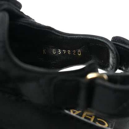 Chanel Grosgrain Quilted Bow Dad Sandals 38 Black 6 of 8