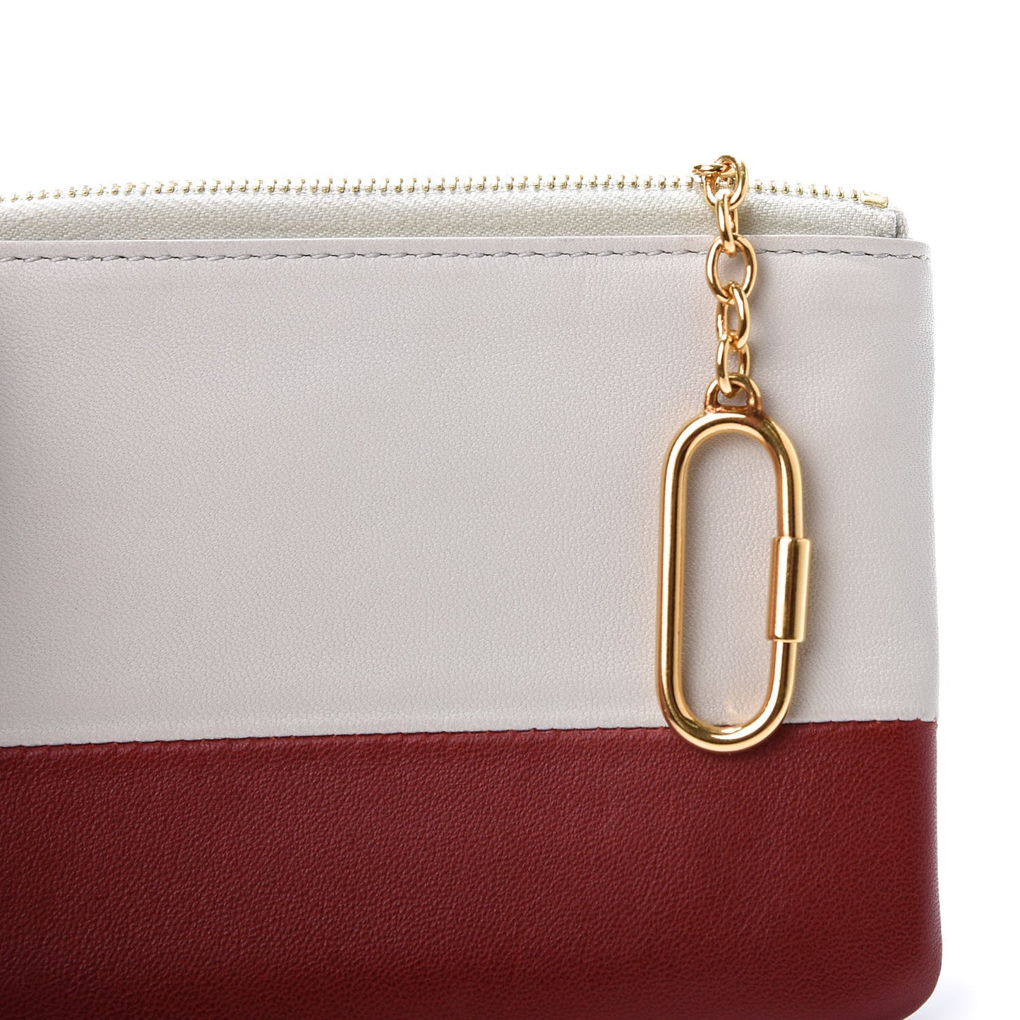 Lambskin Bi-Color Solo Coin Card Case White Red