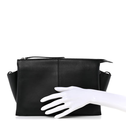 Celine Smooth Calfskin Tri-Fold Clutch on Chain Black 2 of 9