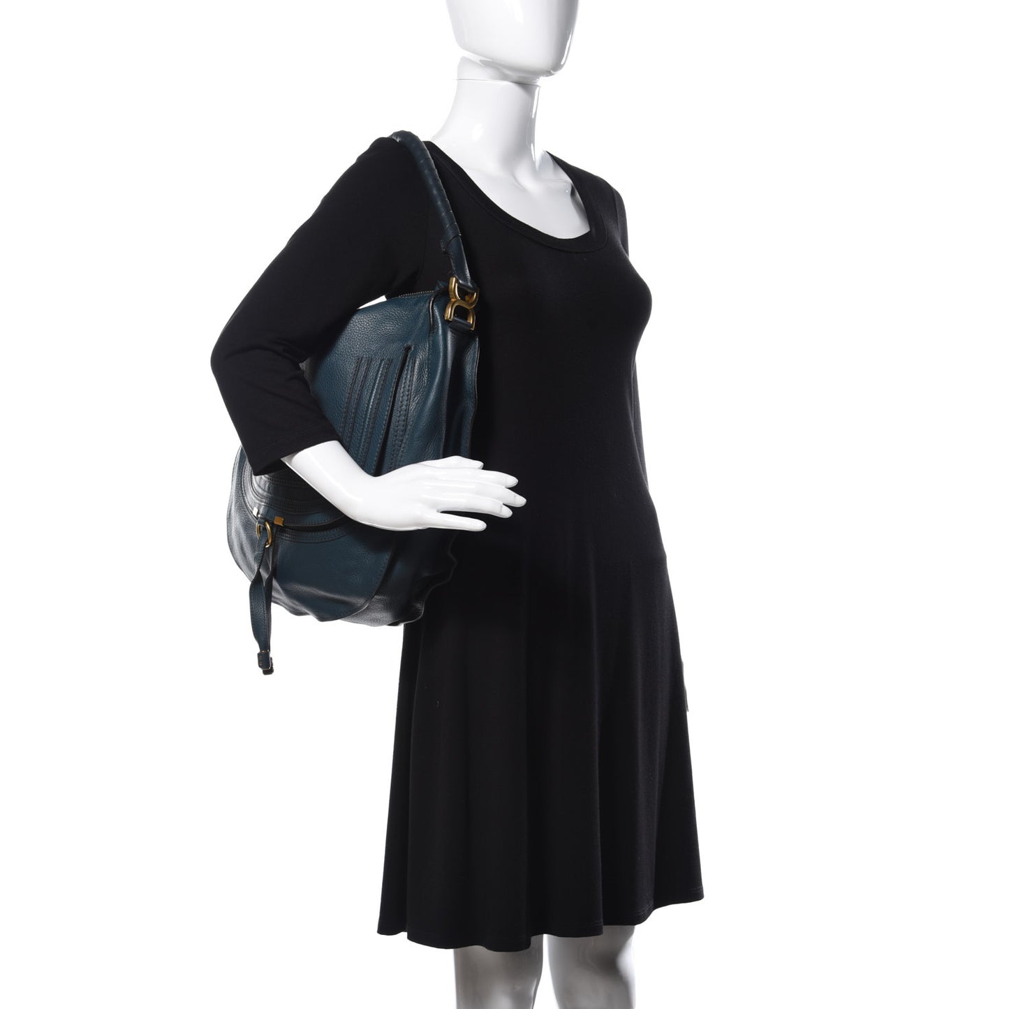 Calfskin Large Marcie Hobo Teal