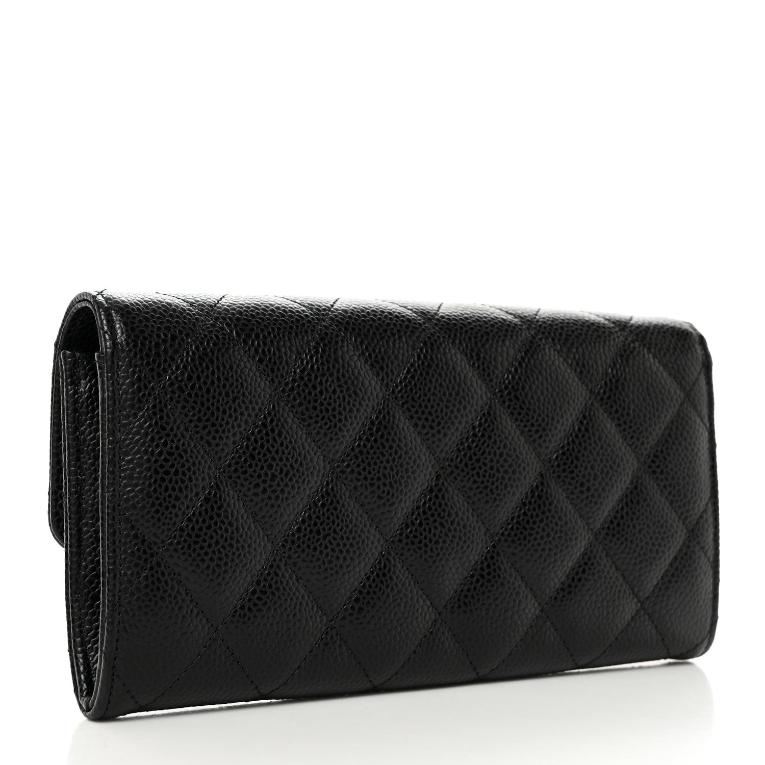 Chanel Caviar Quilted Large Gusset Flap Wallet Black 3 of 9