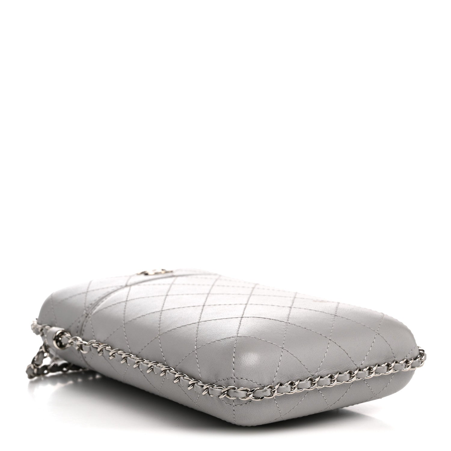 Chanel Lambskin Quilted Chain Around Phone Holder Grey 4 of 15