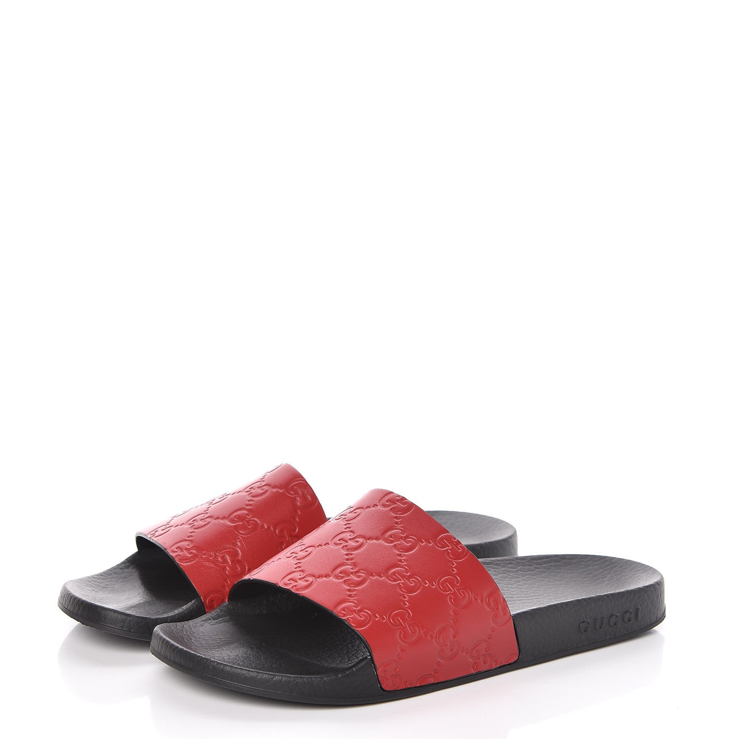 Gucci Guccissima Signature Womens Slide Sandals 39 Hibiscus Red 3 of 8