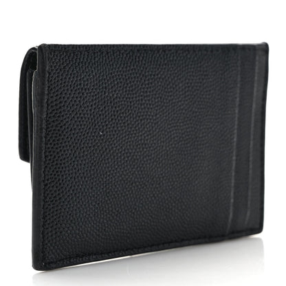 Saint Laurent Grain De Poudre Uptown Monogram Card Case Black 3 of 6