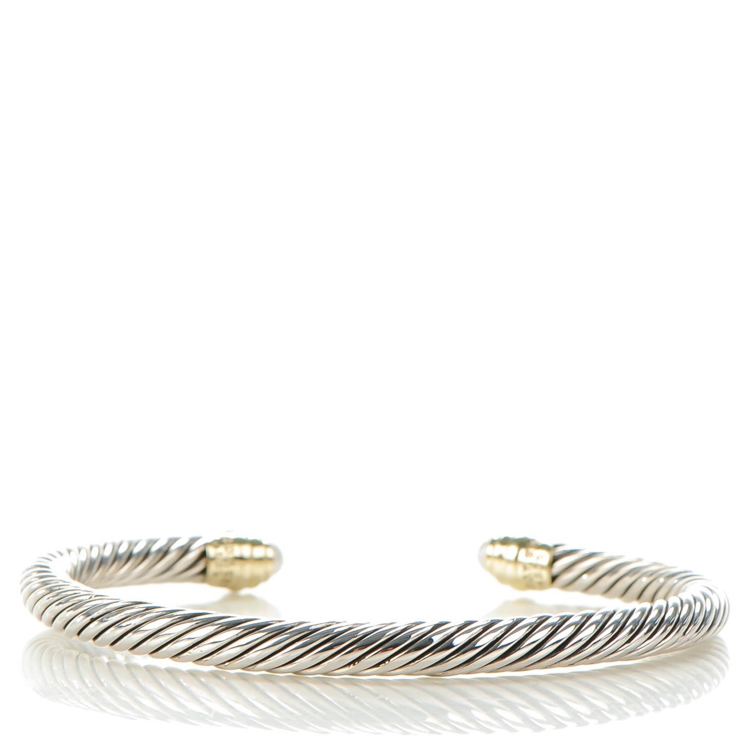 Sterling Silver 14K Yellow Gold Pearl 5mm Cable Classics Bracelet