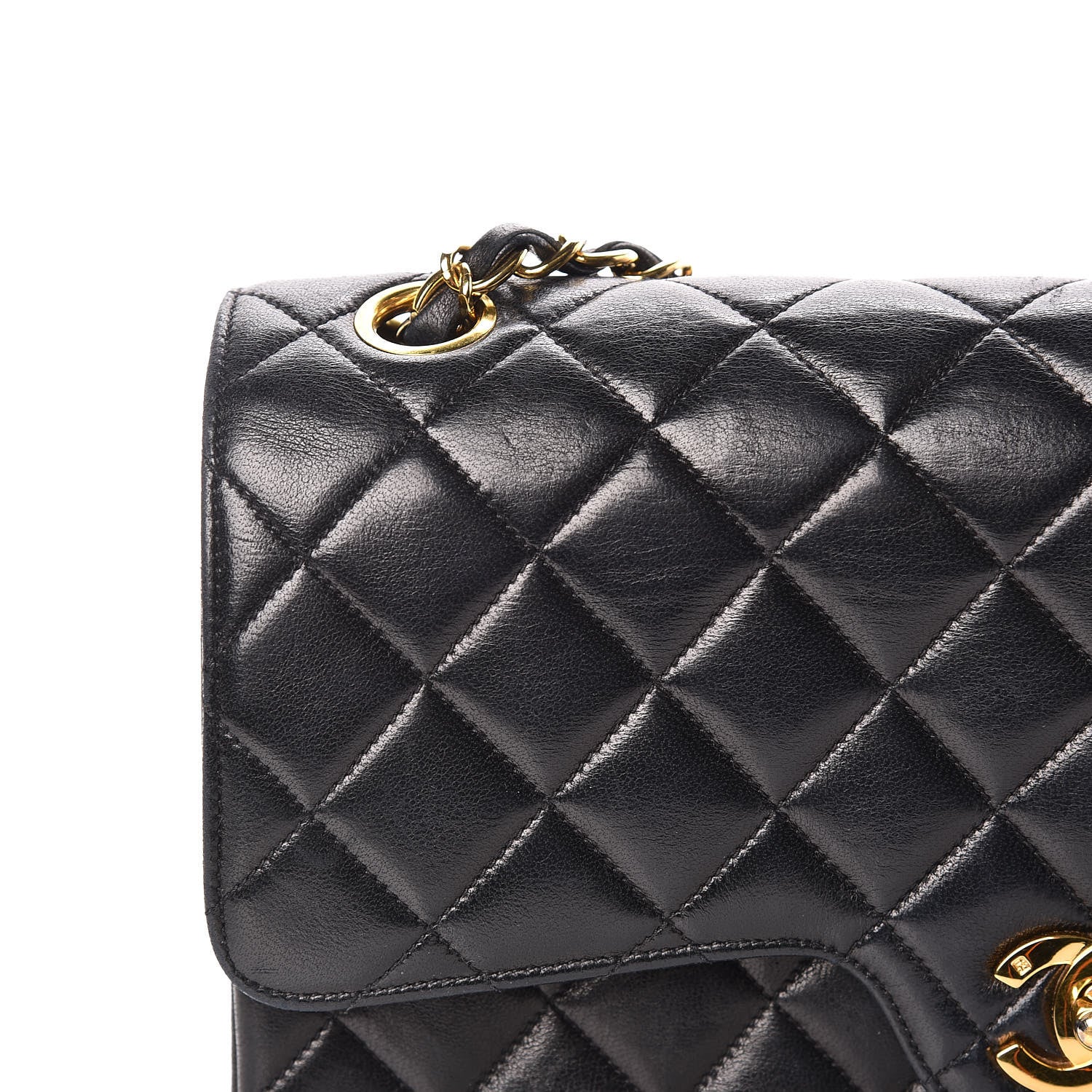 Chanel Lambskin Quilted Medium Double Flap Black 17 of 27