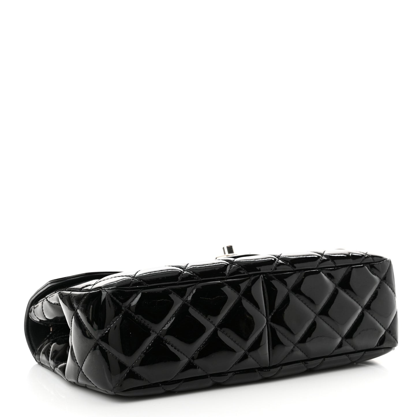 Patent Quilted Large Coco Shine Flap Black