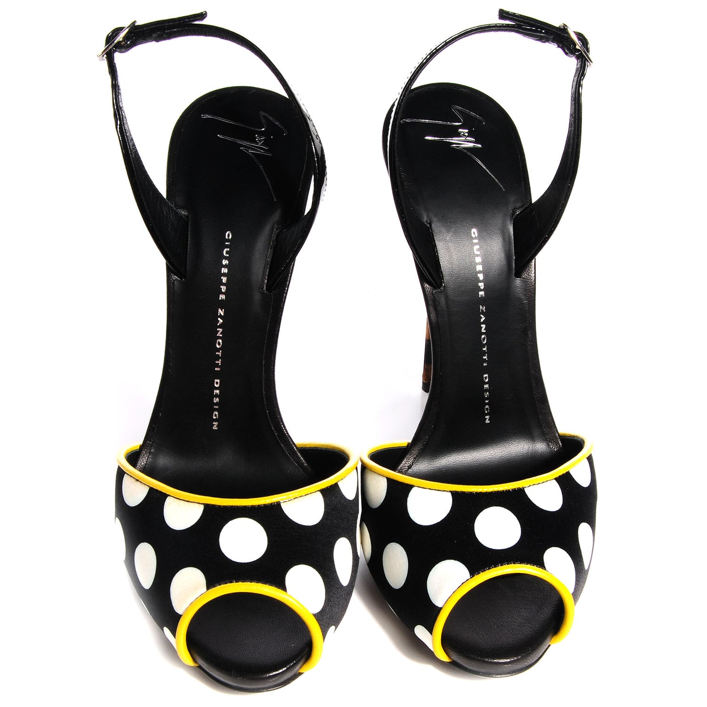 GIUSEPPEZANOTTISatinLeopardPolkaDotColineSlingBackSandals37Multicolor