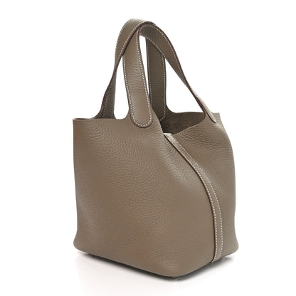 Hermes Taurillon Clemence Picotin Lock 18 PM Etoupe 3 of 11
