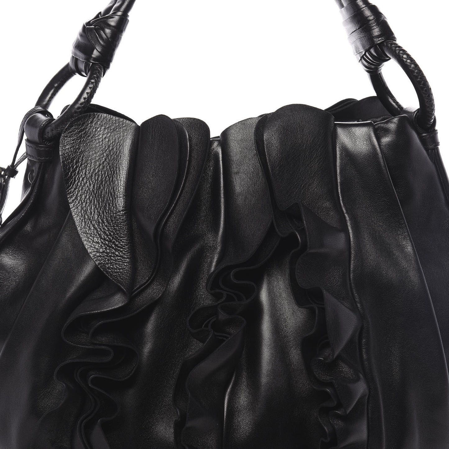 Nappa Ruffle Bag Black