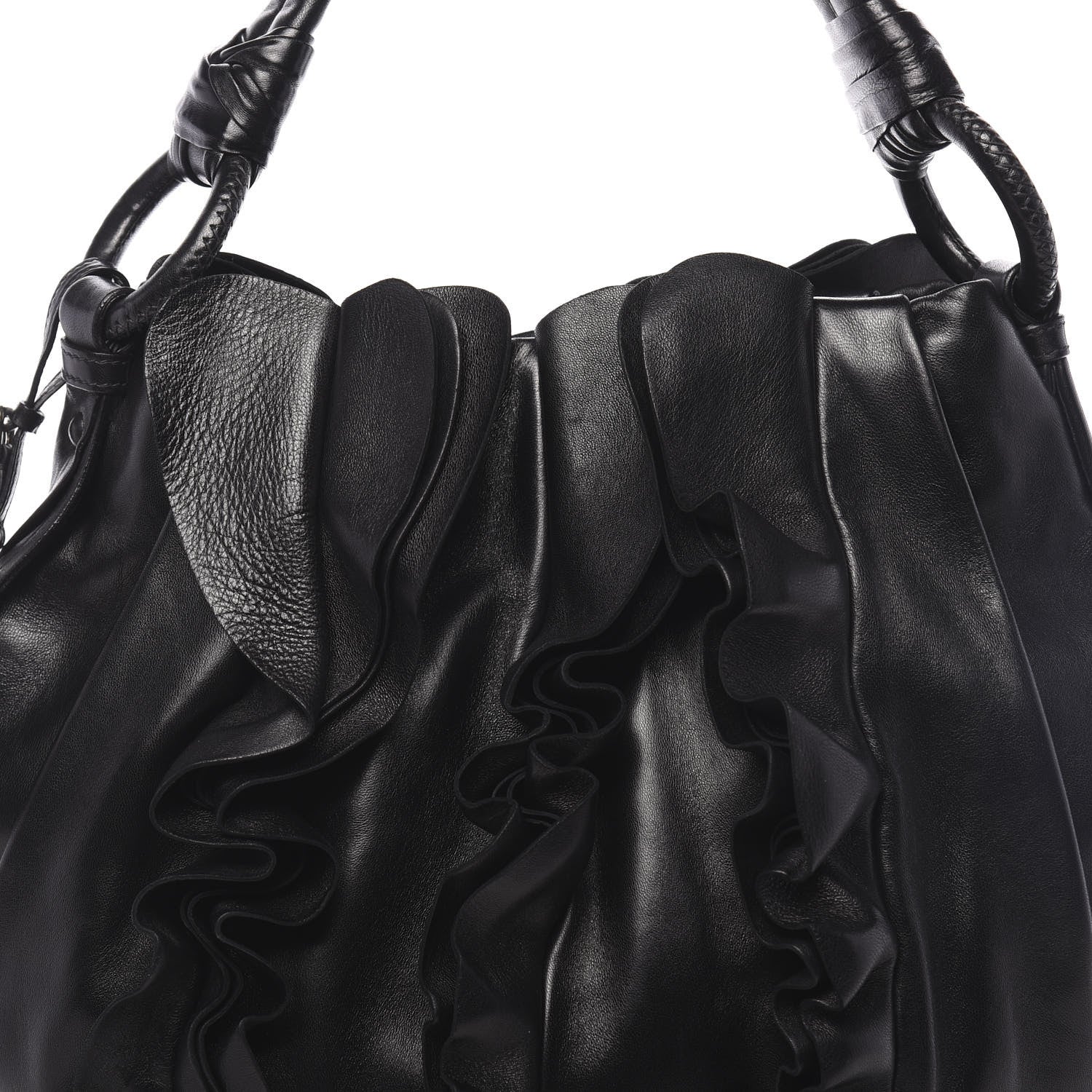 Prada Nappa Ruffle Bag Black 8 of 10
