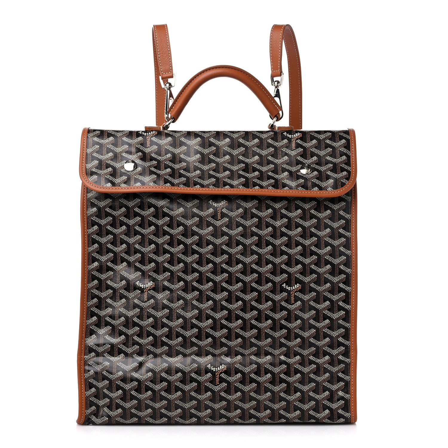 Goyard Goyardine Saint Leger Soft Briefcase Backpack Black Gold 1 of 8