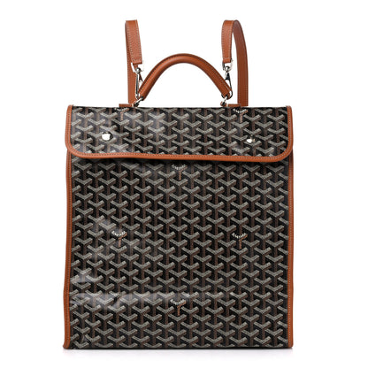 Goyard Goyardine Saint Leger Soft Briefcase Backpack Black Gold 1 of 8